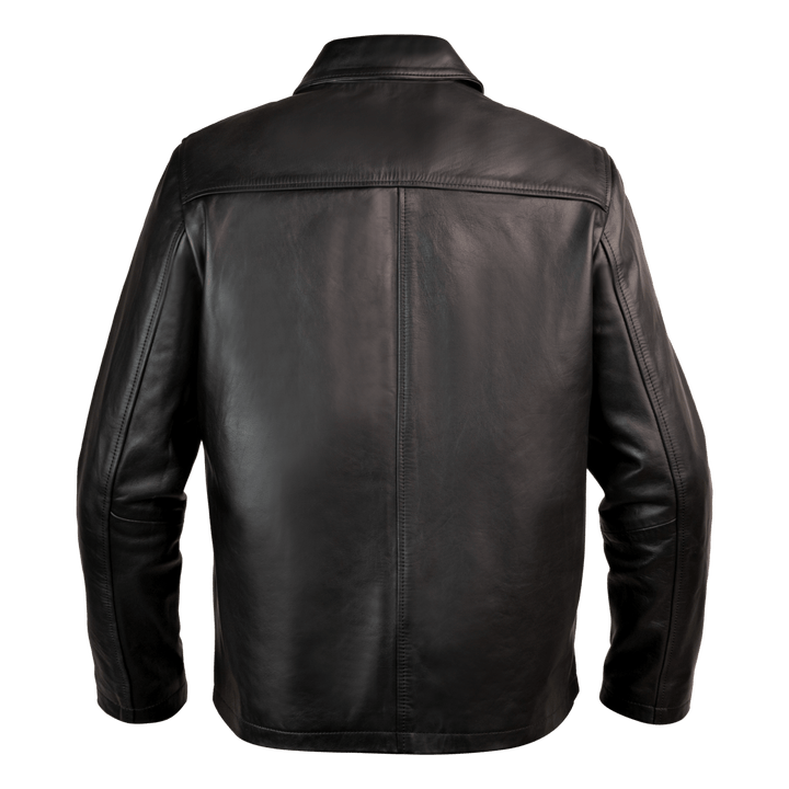 Veste en cuir noir élégante pour homme